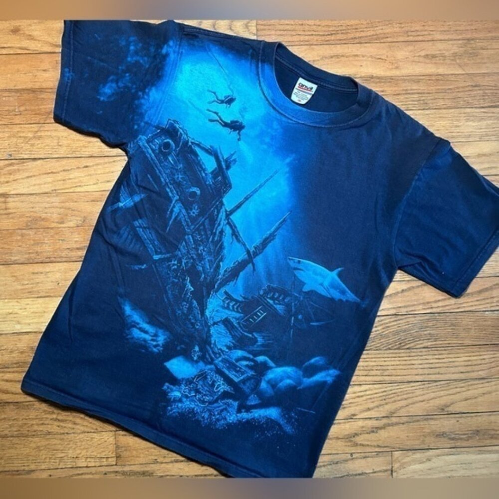 Ocean Floor AOP Vintage Graphic Tee Medium
